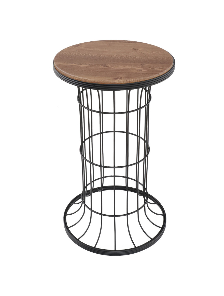 * Măsuță cafea CEMRE h58xd34 lemn de nuc+marmură Begusa