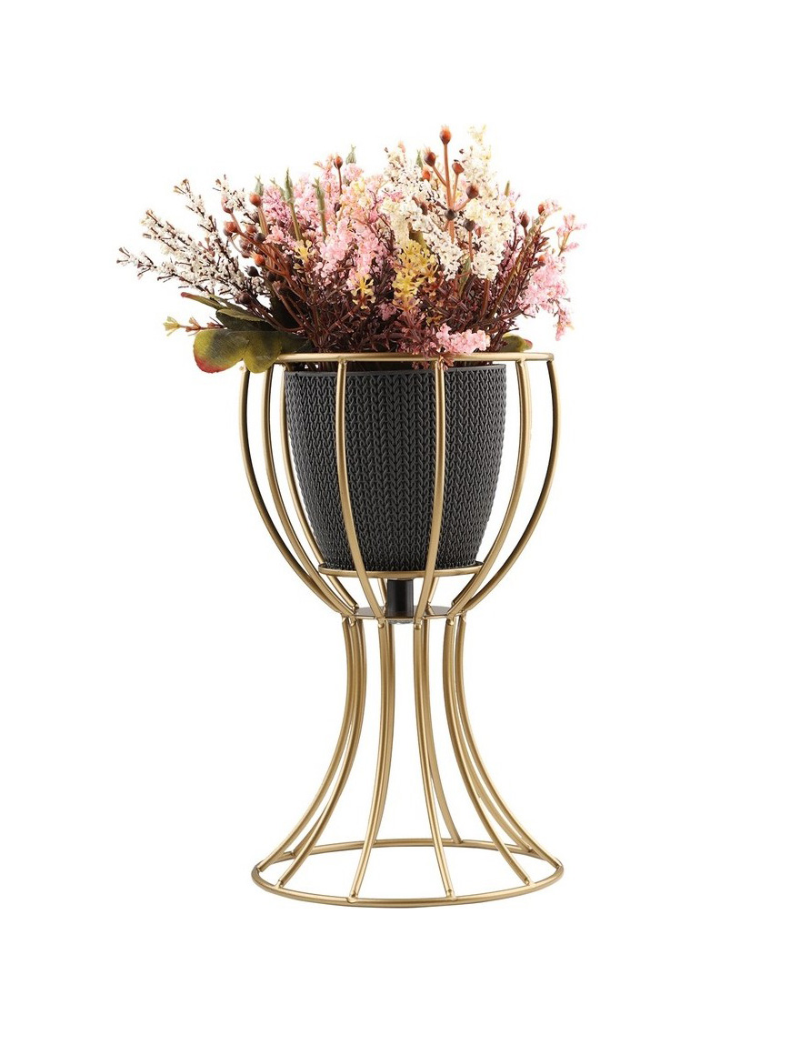 * Ghiveci cu flori+suport ANAFOR h31 antique+negru Begusa