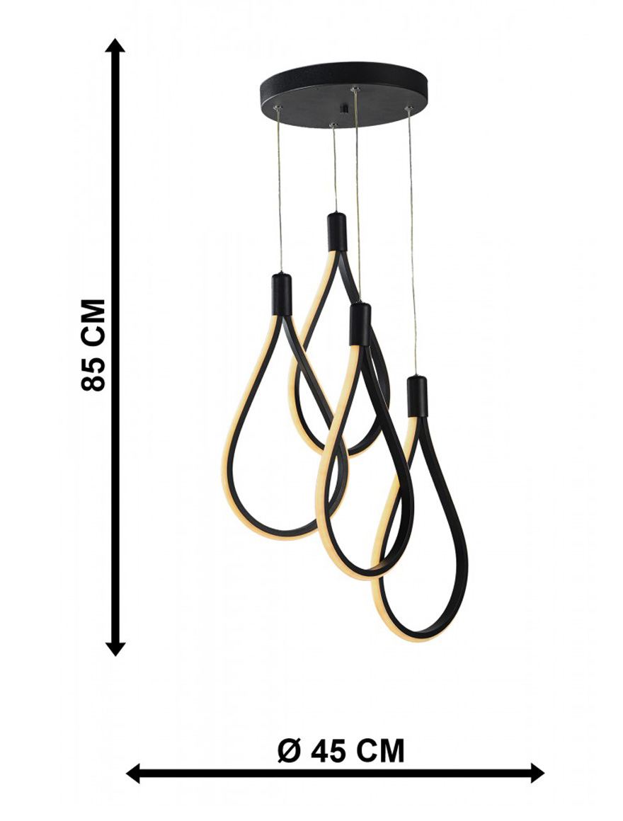 * Lustră LED TREND 4x24W 4000K black Begusa 3