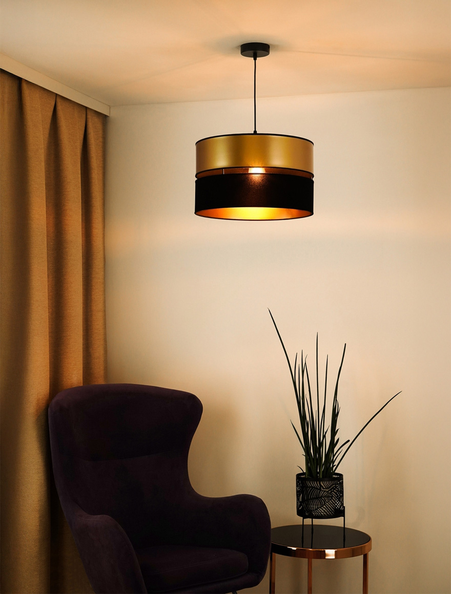 Люстра HILTON 1xE27 макс 60Вт черный+золото TK-LIGHT