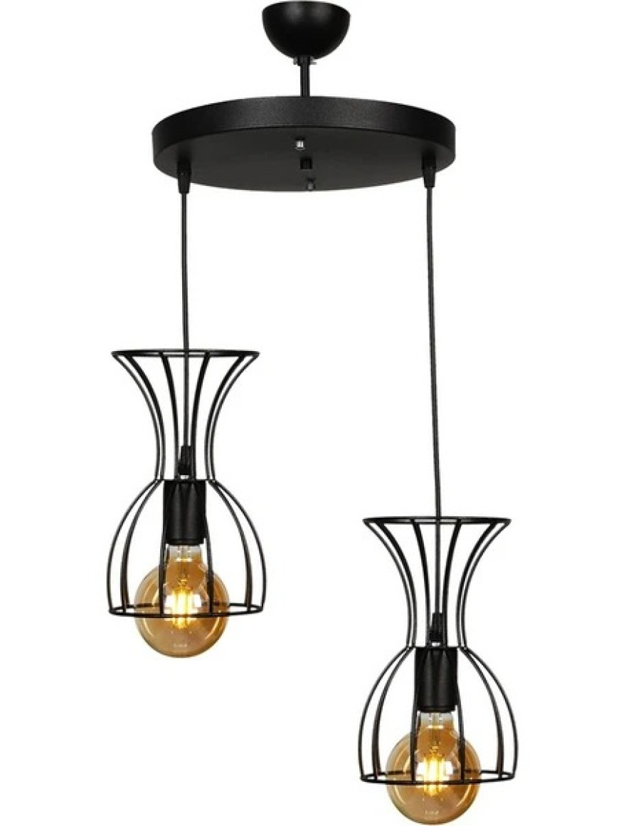 * Lustră ANAFOR 2xE27 Max 60W Black+honey Begusa