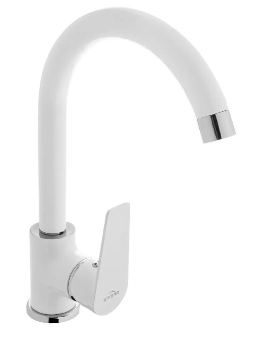 Baterie bucătărie p/u chiuvetă DOKOS,alb chrom BZ-19-002-V INVENA