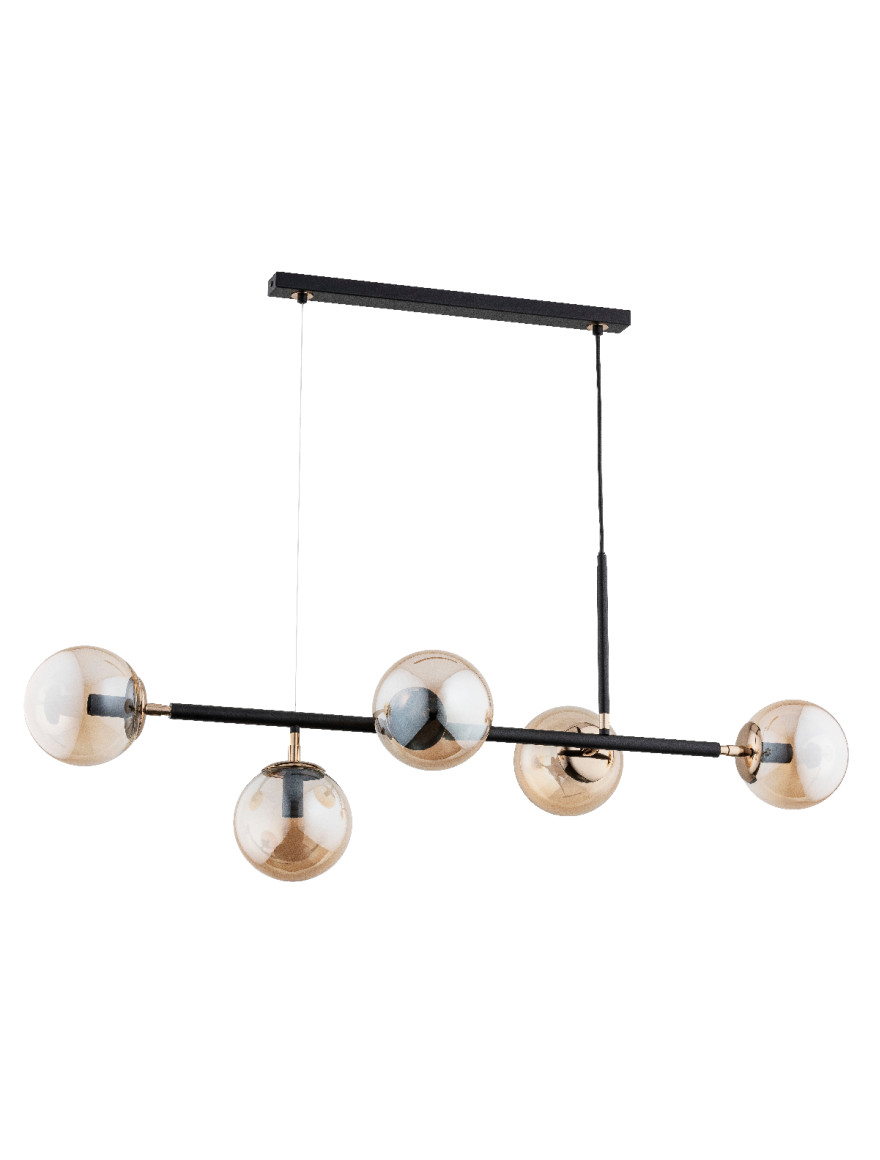 Lustră DANSA  5xE14 max 40W black+gold ALFA