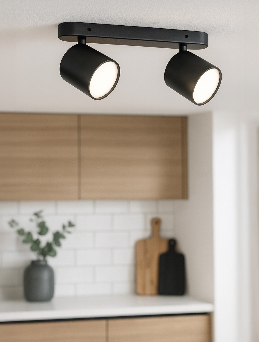 FN ML212, GX53, двойной стационарный спот, 220V, чёрный