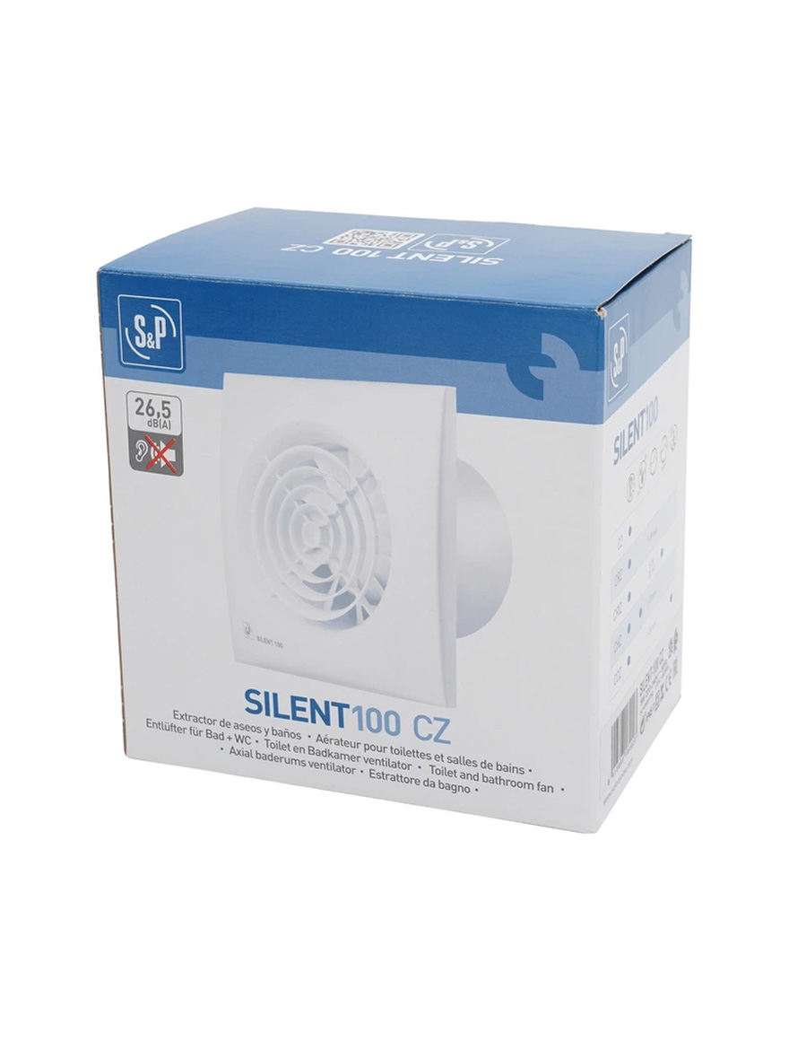 SILENT-100 ЧЗ Осевой вентилятор с таймером и датчиком влажности