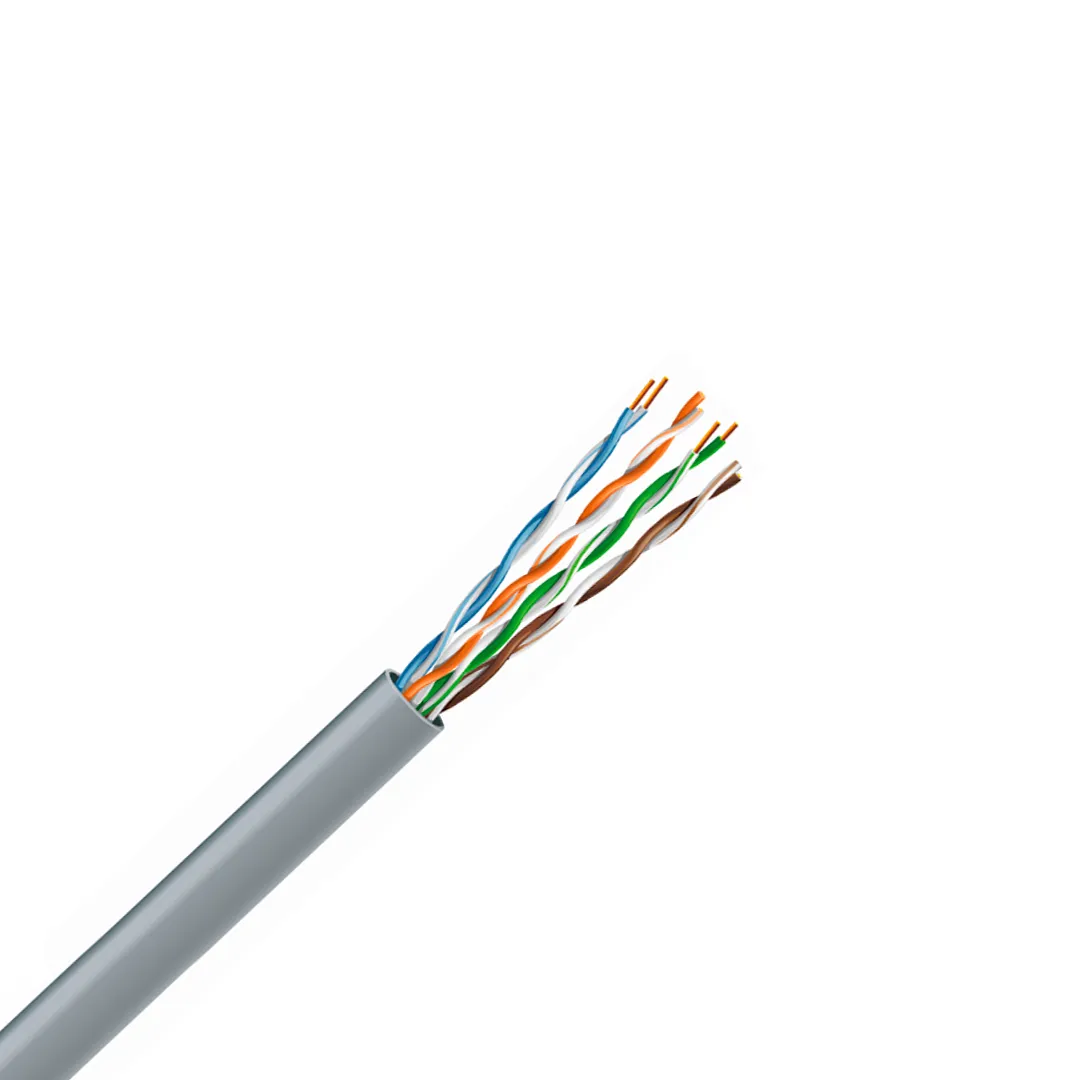 Кабель для передачи данных Cat.5E U/UTP 4х2х0,48, AWG24, ПВХ, серый, 305 м