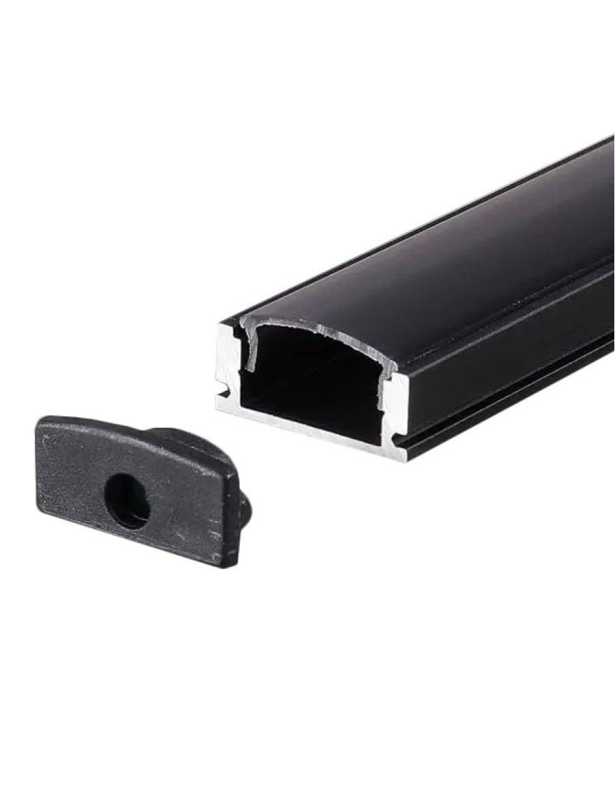 Profil bandă LED cu dispersor 17.4x7mm 2M negru V-TAC
