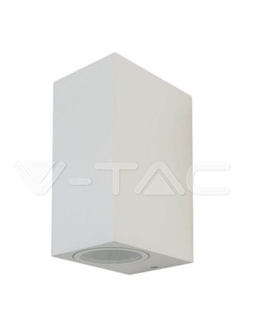 Corp de iluminat gradina 2xGU10 max35W 220V IP44 patrat alb V-TAC