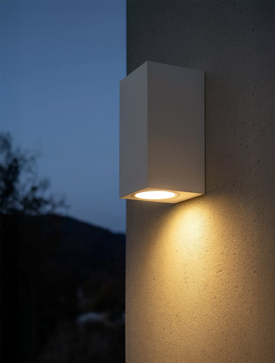 Corp de iluminat gradina 2xGU10 max35W 220V IP44 patrat alb V-TAC