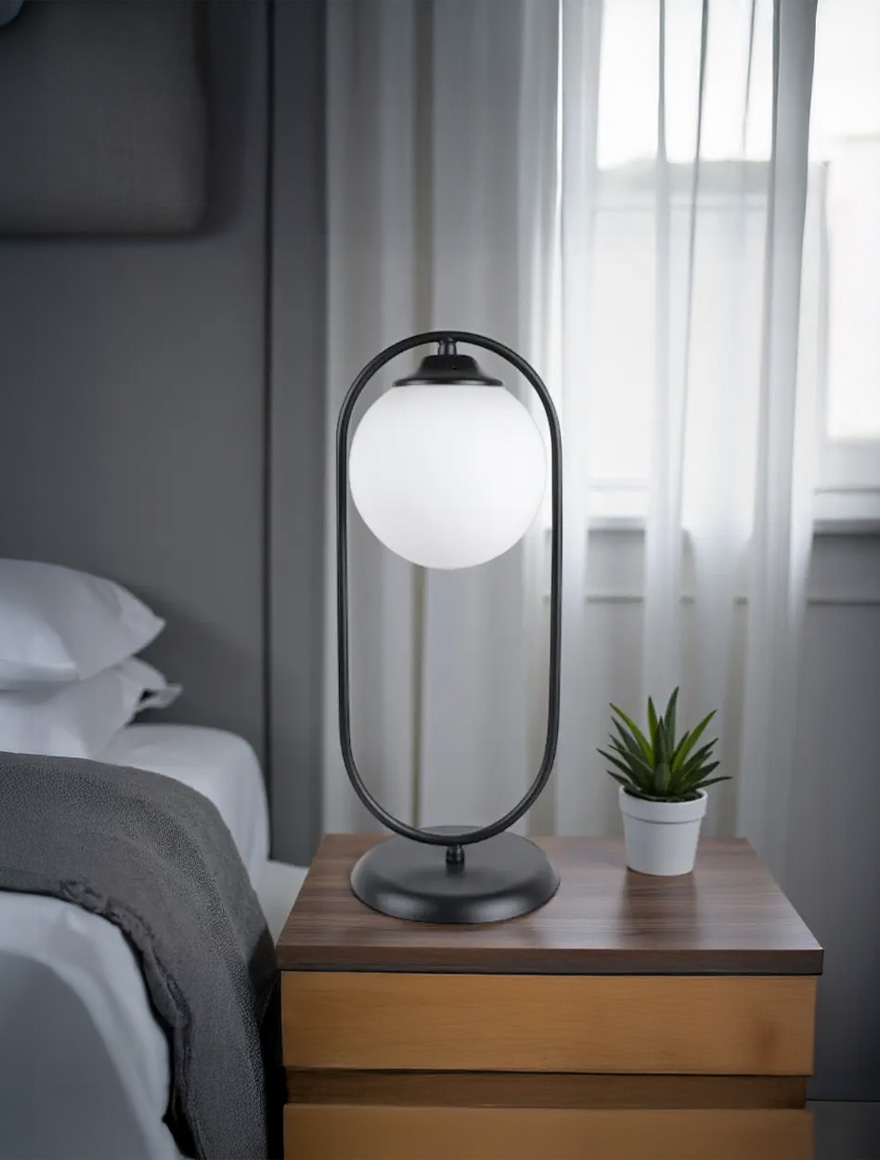 Настольная лампа OKTAY Coba 19001, черная, 1xE27/1/1