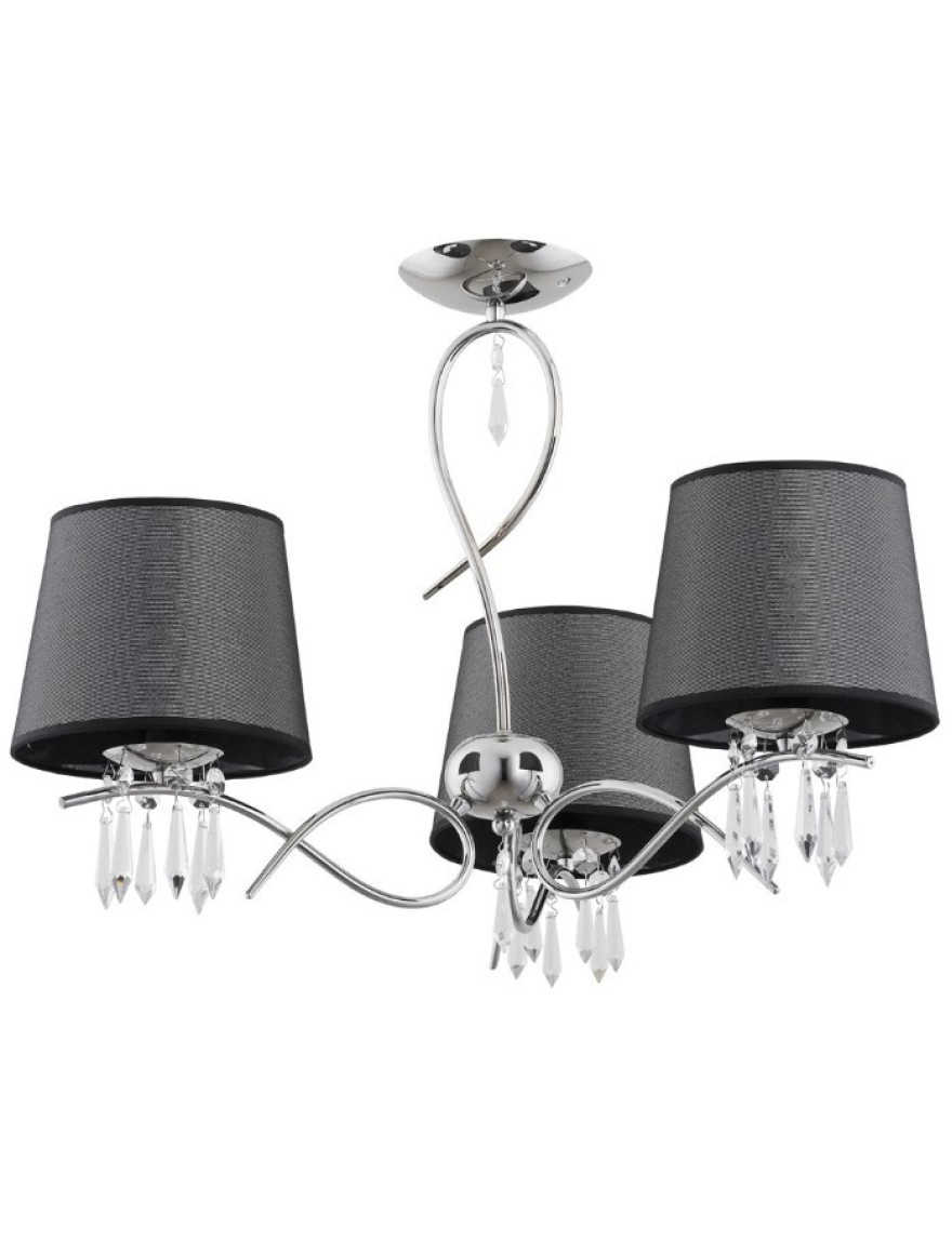 Lustra BARON 3xE14 max 40W black+crystal ALFA