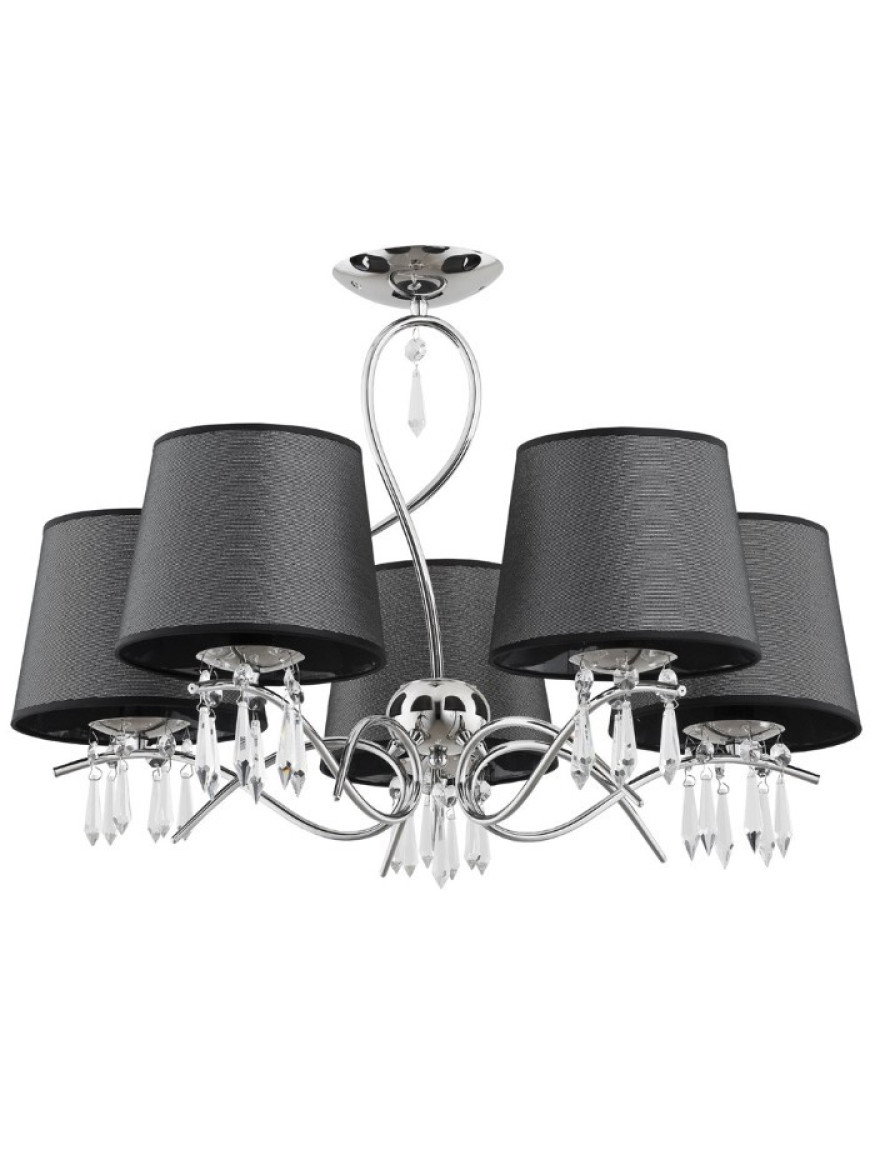 * Lustra BARON 5xE14 max 40W black+crystal ALFA