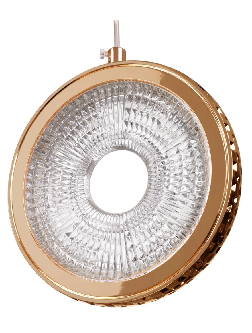 Подвесной LED-светильник JH-966, D20 см, 10W, металл + акрил, золото, Luminaled
