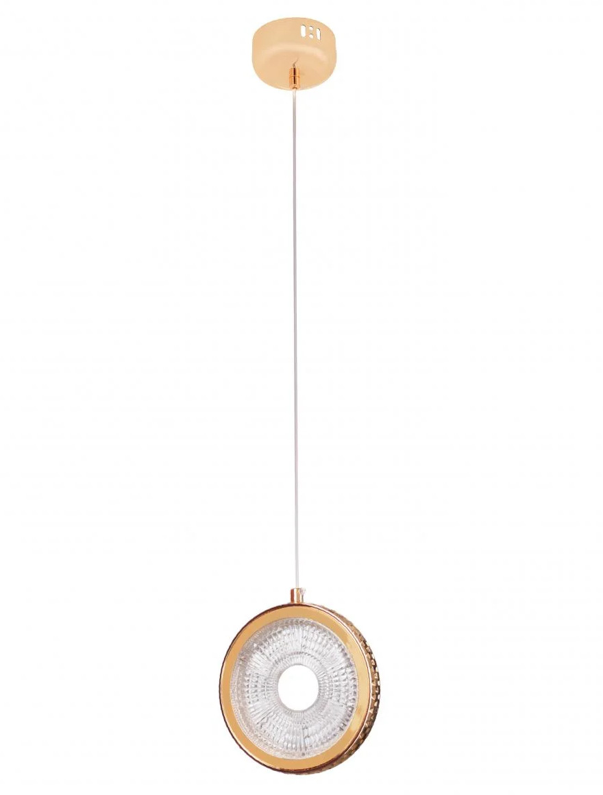 Подвесной LED-светильник JH-966, D20 см, 10W, металл + акрил, золото, Luminaled
