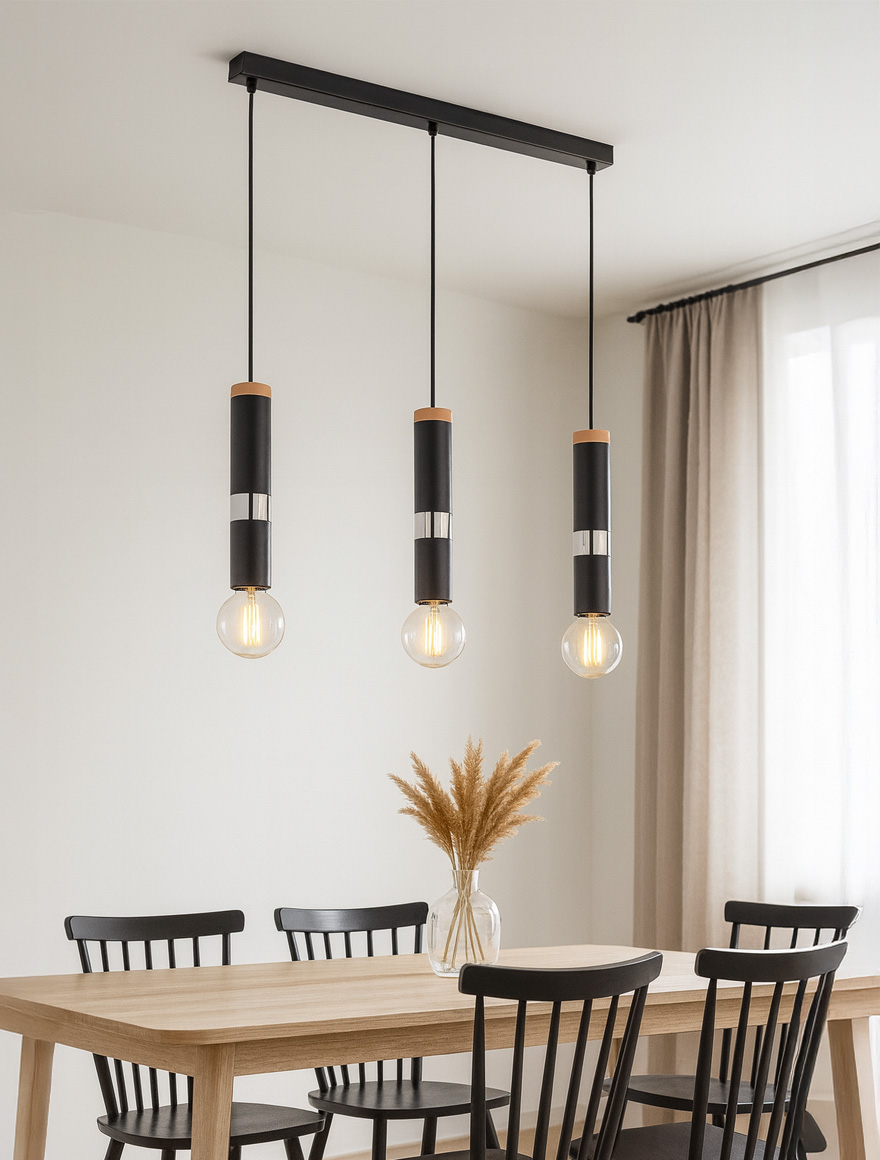 Lustra GAMBIT 3xE27 max 60W black+silver ALFA