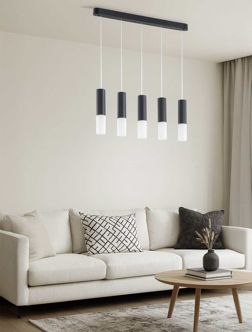 Lustra ELIOT 5xE14 max 40W black+white ALFA