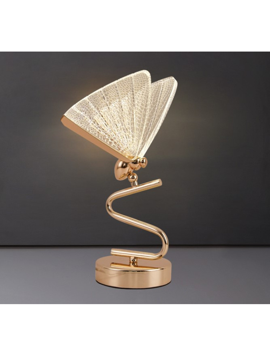 Lampă de masă LED JH-973 L18xH41cm,5W,Metal+Acryl,Gold LuminaLED