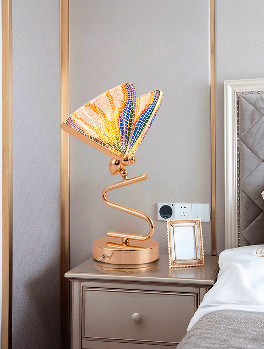 Lampă de masă LED JH-974 L18xH41cm,5W,Metal+Acryl,Gold Blue LuminaLED