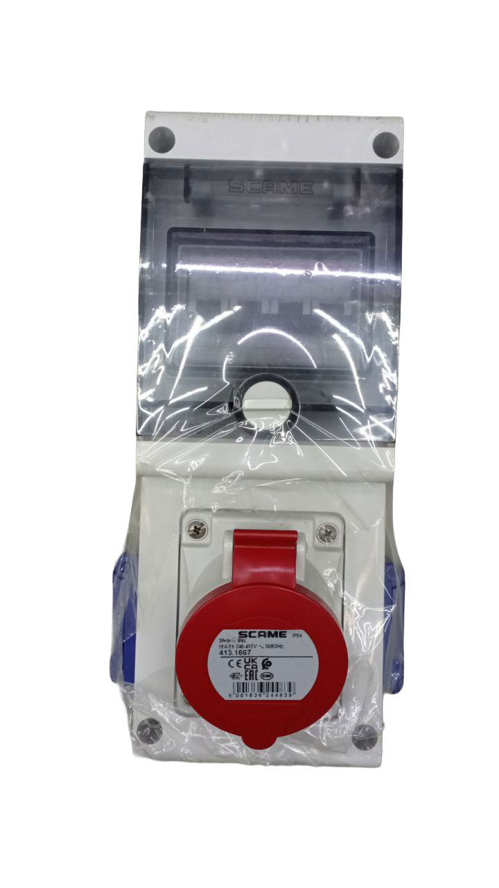 Block 1 PRECABLAT 1X16A 5P 2XEURO IP44 SCAME