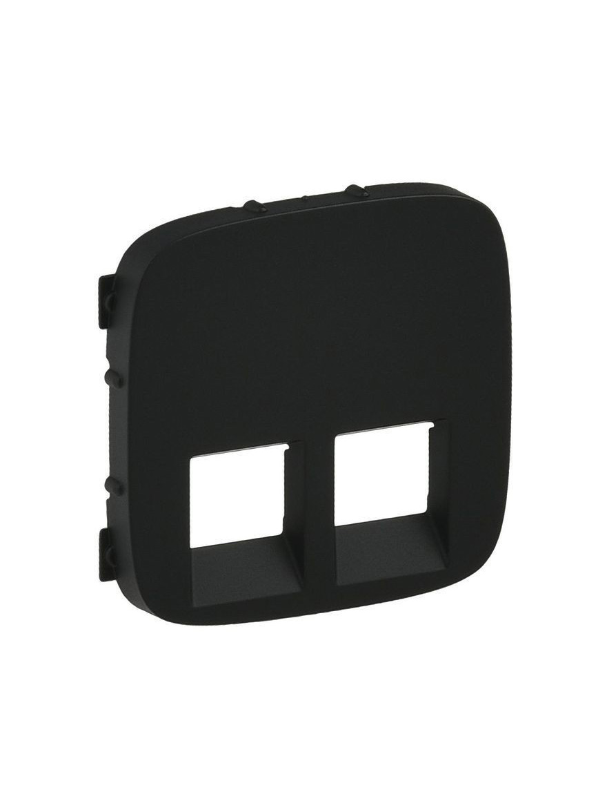Fațadă priză dublă 2xRJ11/RJ45 negru-mat Valena Allure