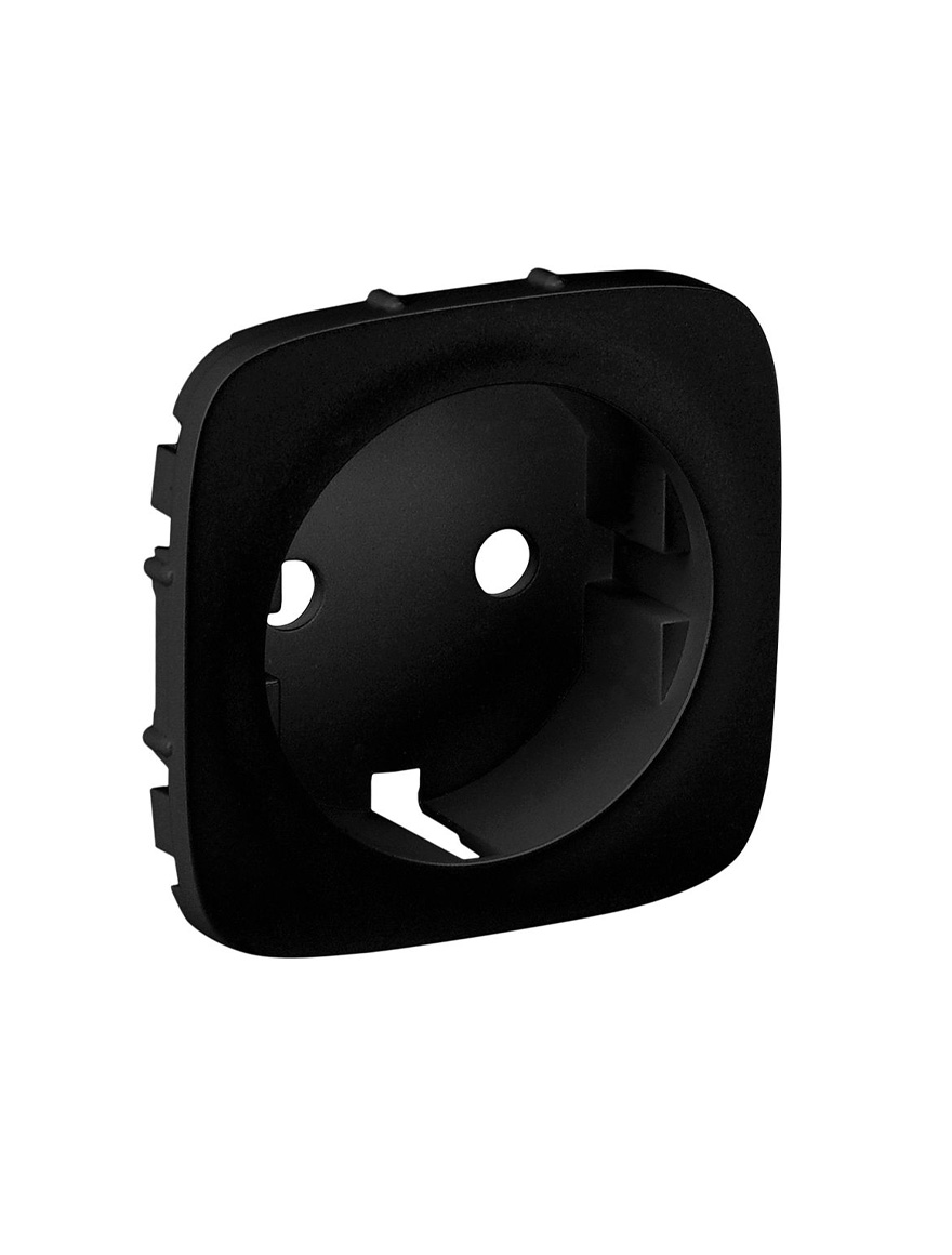 Лицевая панель для розетки 2P+E, черный матовый (Valena Allure)