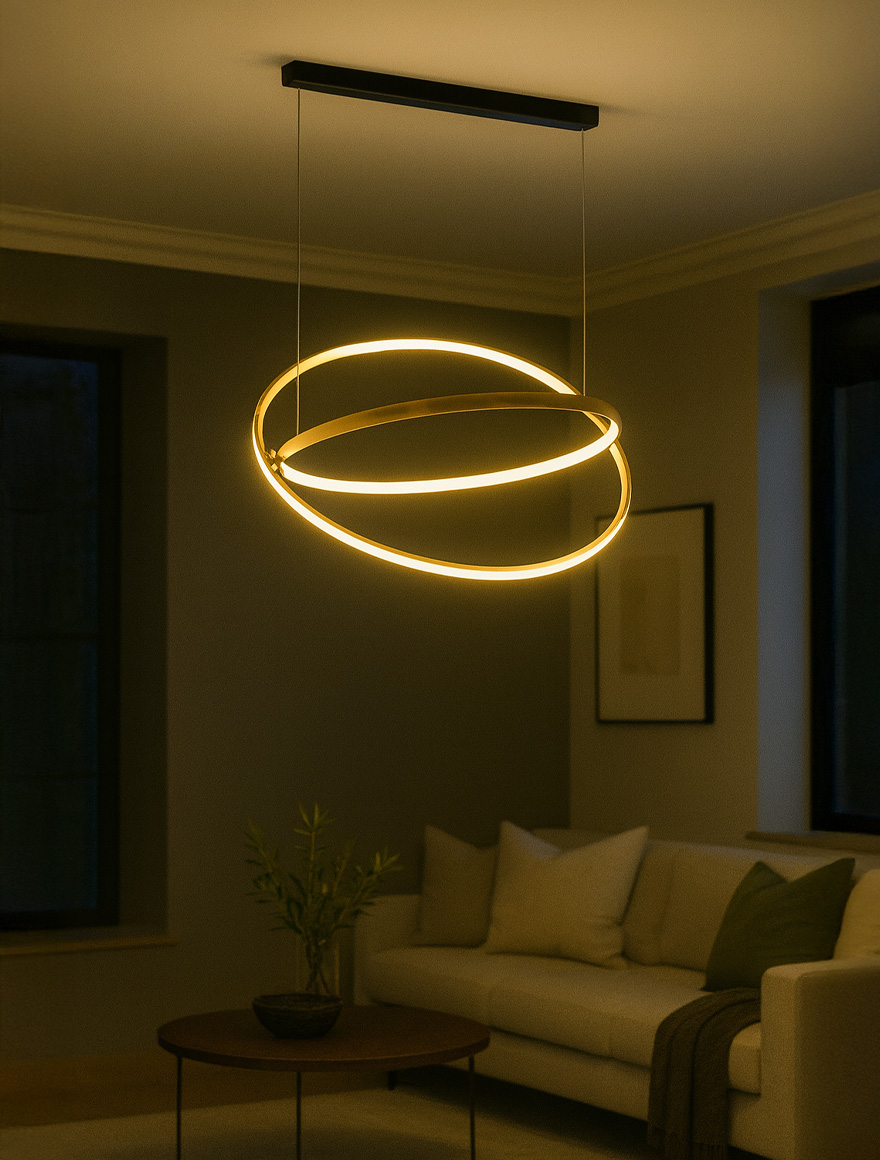 Lustră LED FS-225-830-D2,80W 3000K D83x1m blk+Grey LuminaLED 2