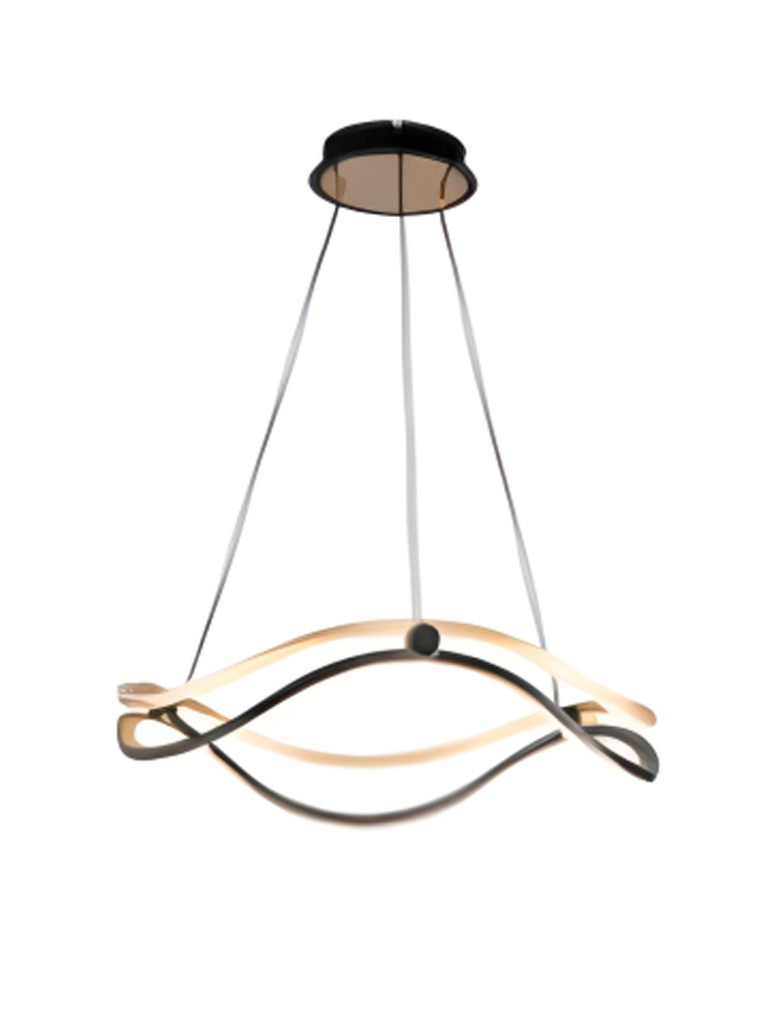 Lustră LED FS-087-D640,62W 3000K D64x1.5m blk+Gold LuminaLED