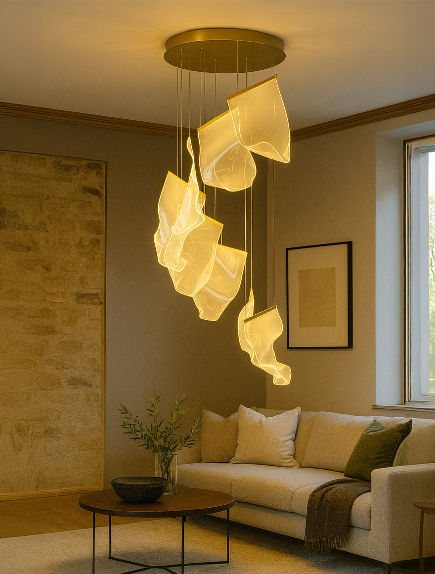 Lustră LED JH-945 70x18cm,H36cm 8x48W,Alum,clear LuminaLED 2