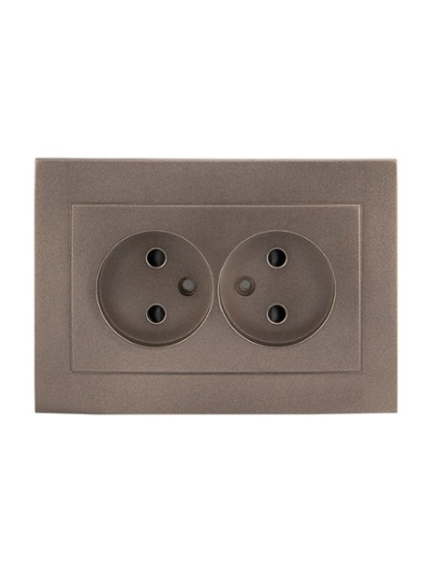 Priză dublă interioară 9202-56S 16A 230-240V grafit Elmos