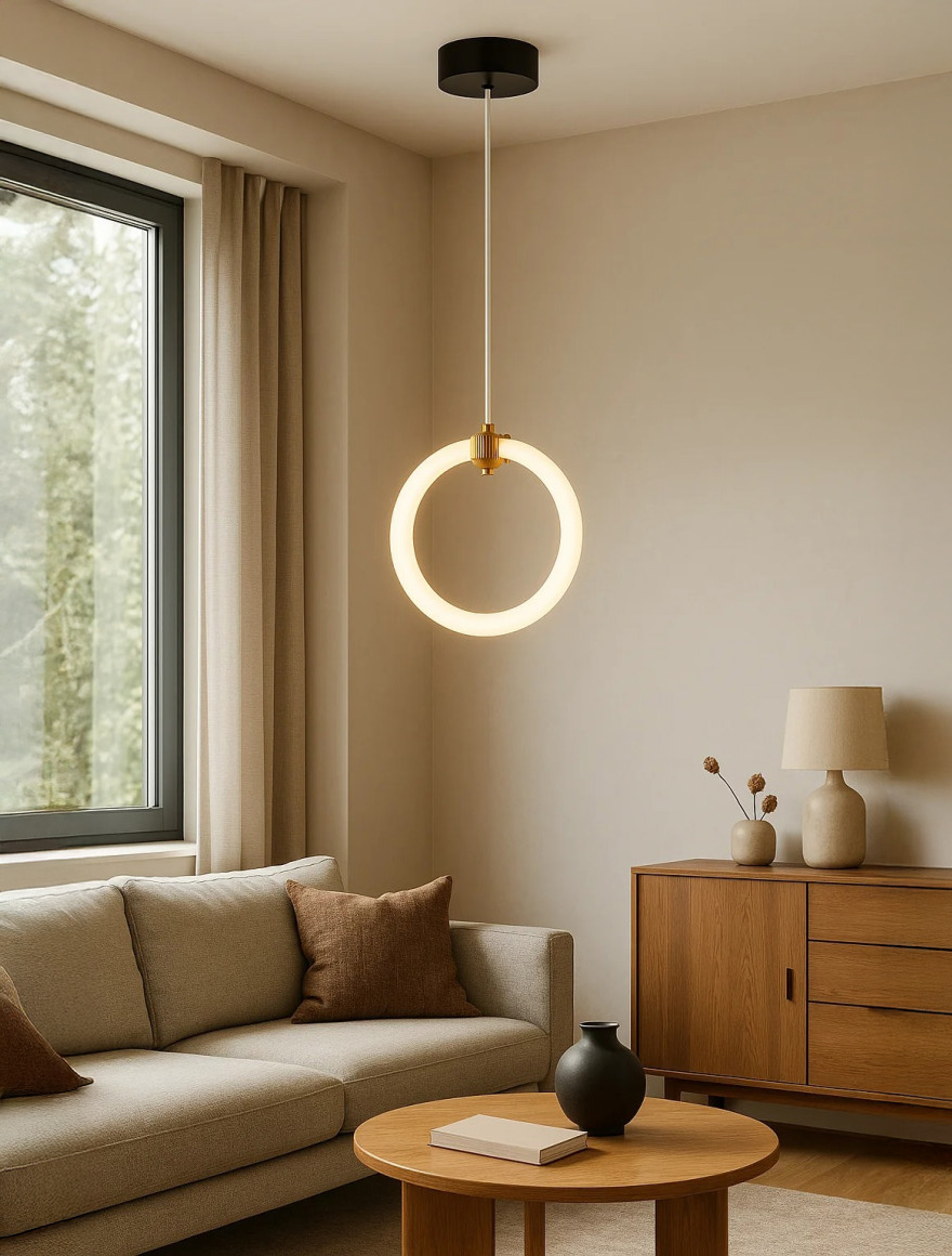 SuspensieLED FS-093-D200, 200x1500, 10W,3000K, black+gold Luminaled