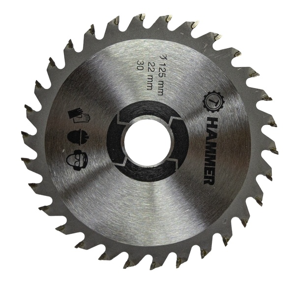 Disc fierăstrău circular p/u lemn Hammer. 125x22mm. 30 dinți