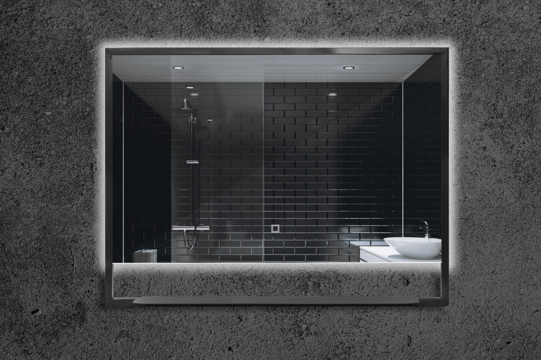 Зеркало LED CASCADE CSD-1000 1000x600мм (антизапотевание+сенсор) черный ROKO