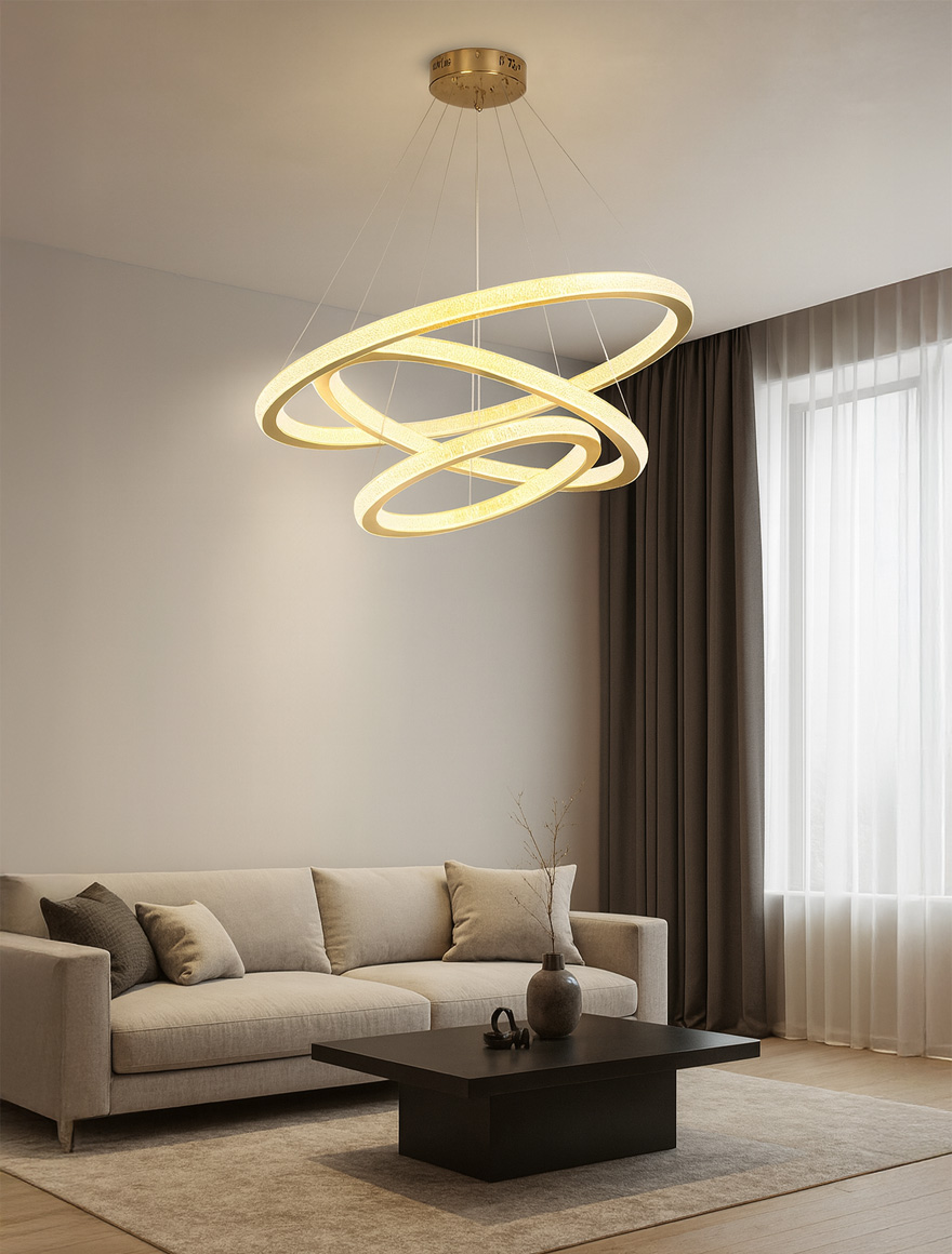 Lustra LED JH-903 D45+65+85+108 93W gold LuminaLED