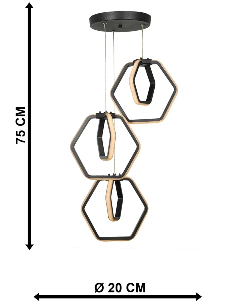 Lustră LED ALENA 3x24W 4000K Black Begusa 3