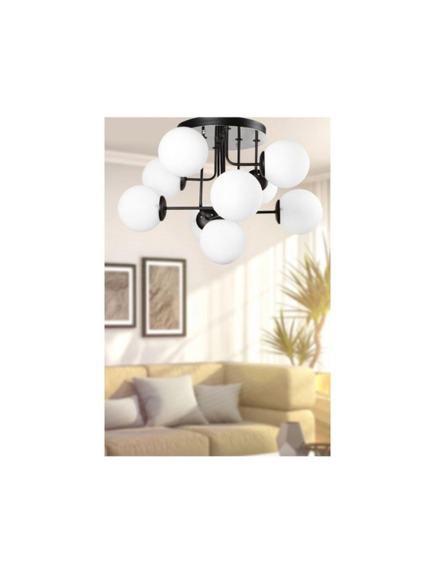 Lustră HAZERAN 9xE27 Max 60W Black+white Begusa