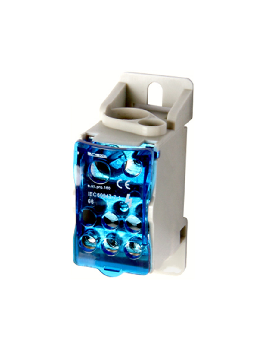 Распределительный блок на DIN e.sn.pro.160, 160А (вход 1*10,,,70, 1*6...16 мм²/выход 6*2.5...16 мм²)