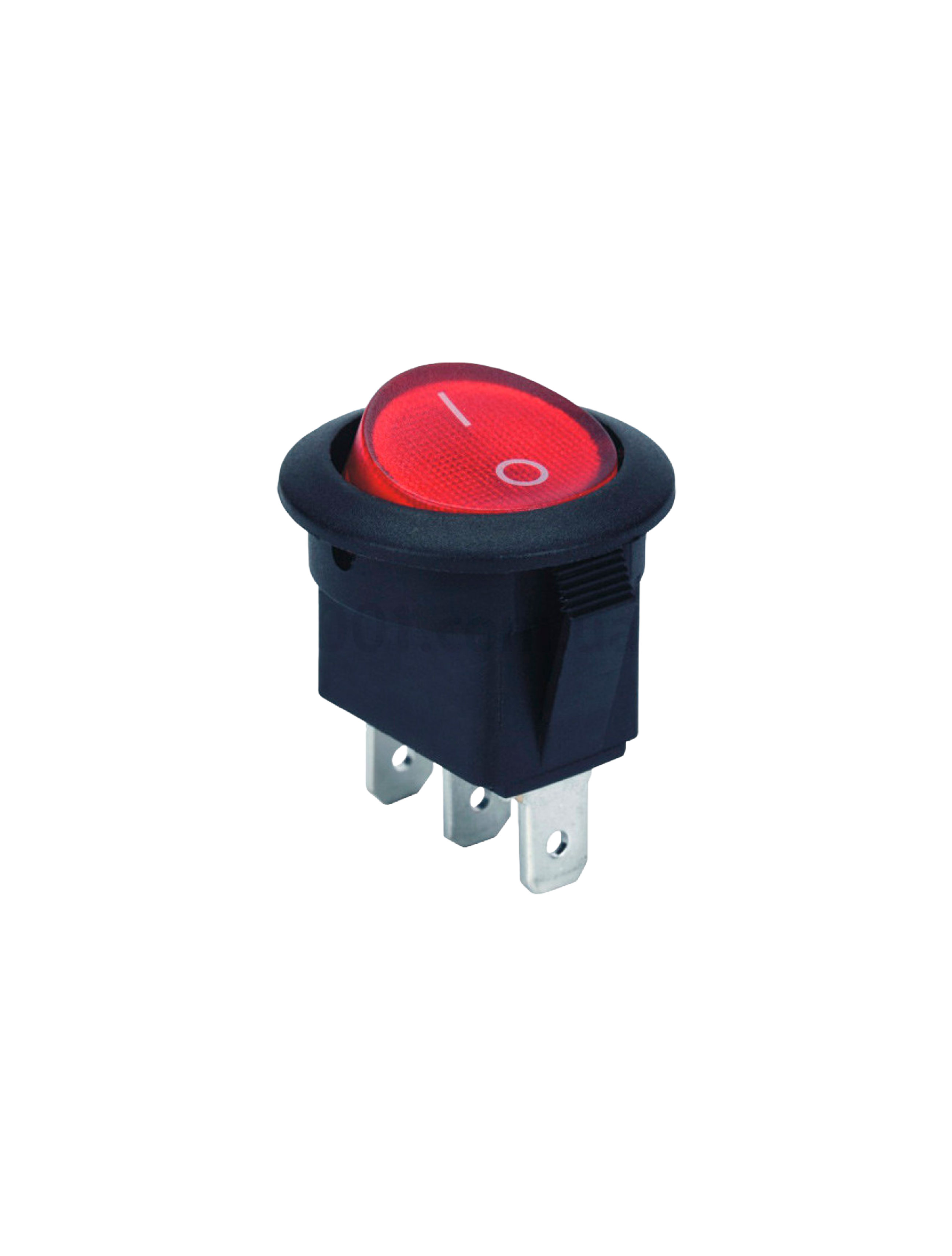 Выключатель на провод круглый с индикатором e.switch.key.01, 3 pin