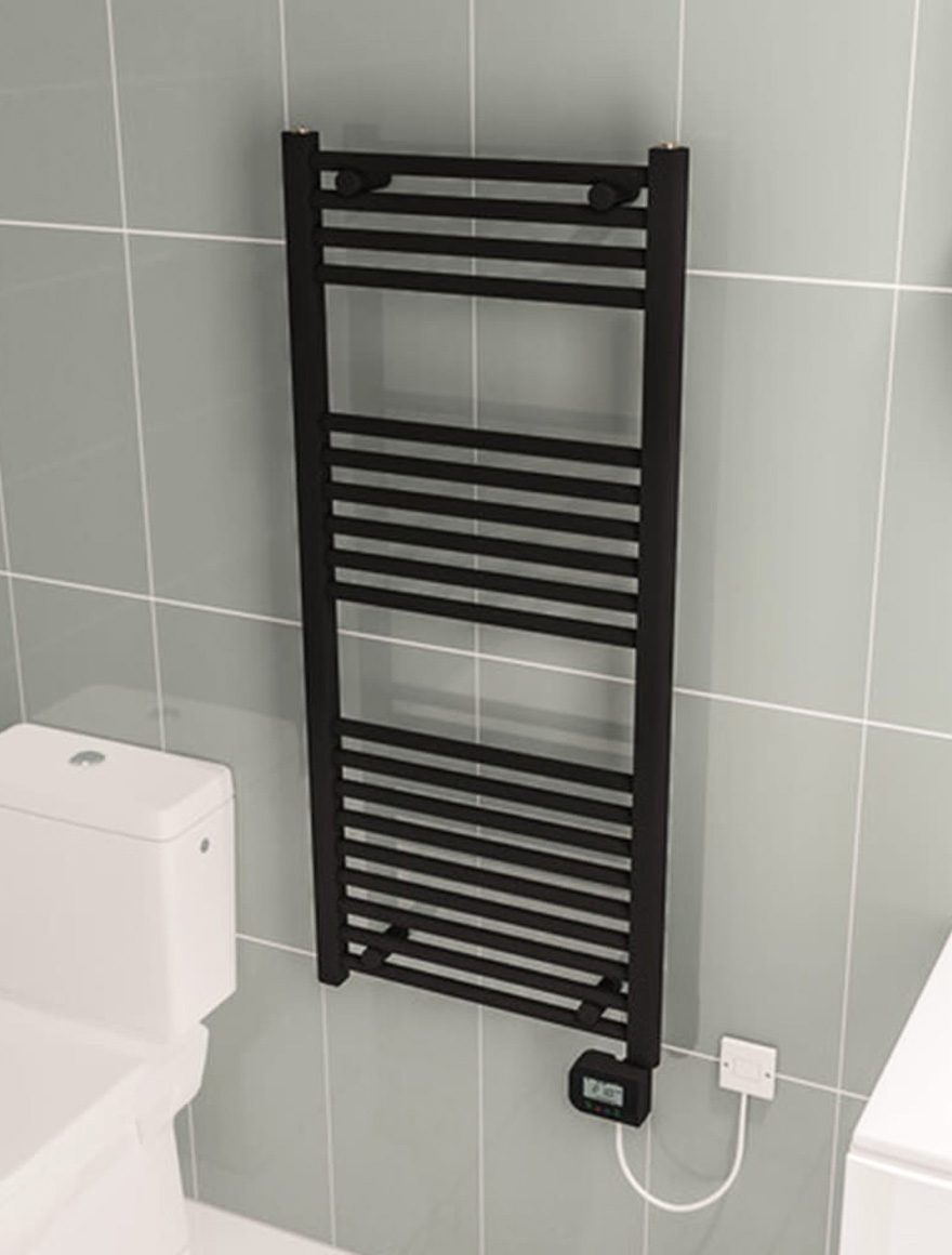 Электрическая сушилка для полотенец 500x1200 500 Вт черная Warma Flat