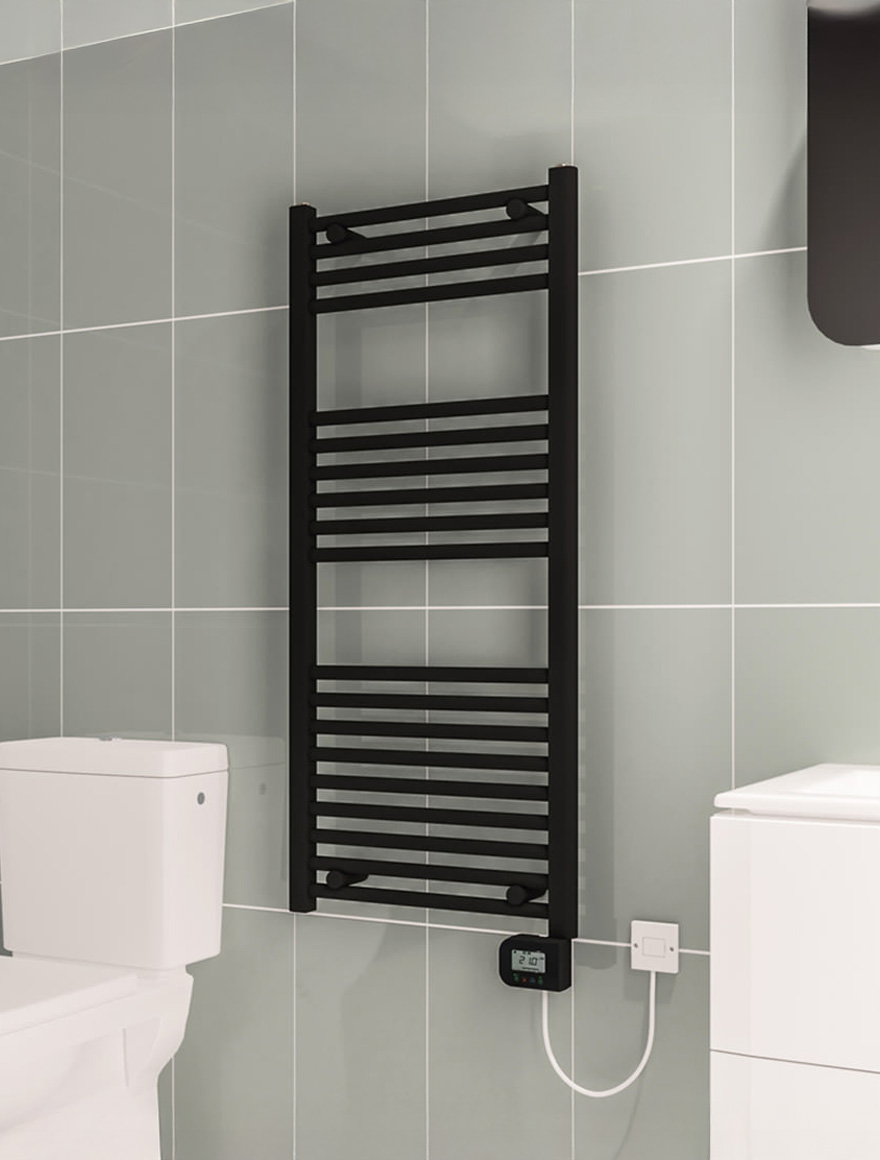 Электрическая сушилка для полотенец 500x1200 500 Вт черная Warma Flat