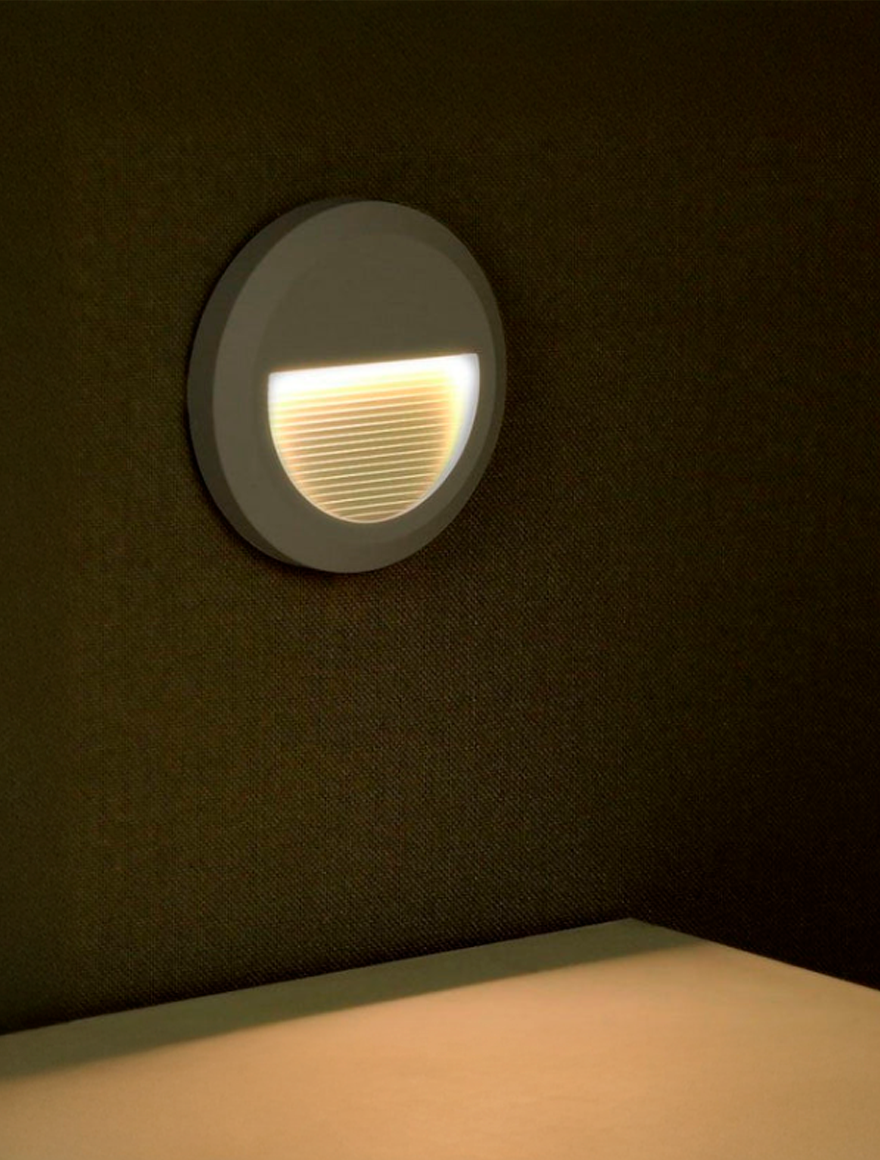 * Aplică LED Scară/Perete,Ermetica IP65 2W 4000K 60lm rotundă gri  V-TAC