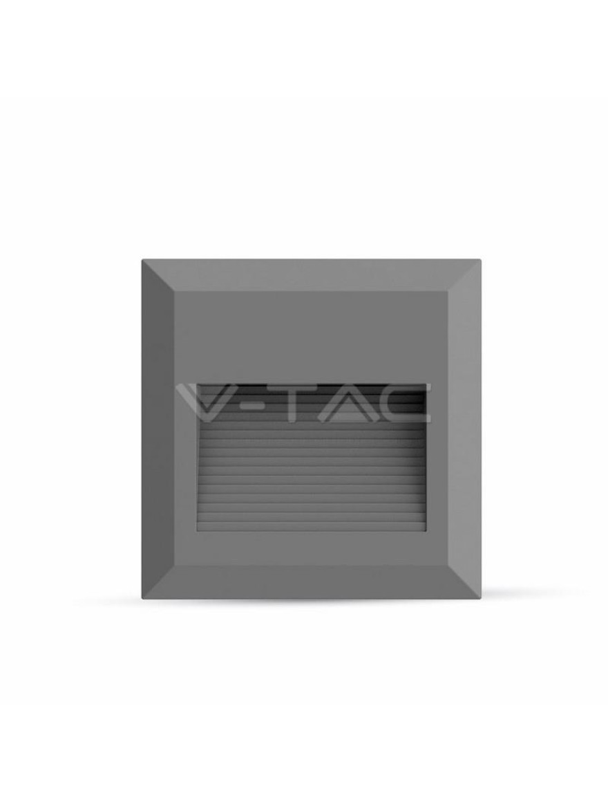 * Aplică LED Scară/Perete,Ermetică IP65 2W 4000K 60lm pătrată gri V-TAC