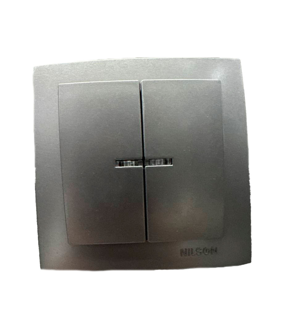 Întrerupător cu LED dublu antracit (12/60) Nilson Touran 24161004