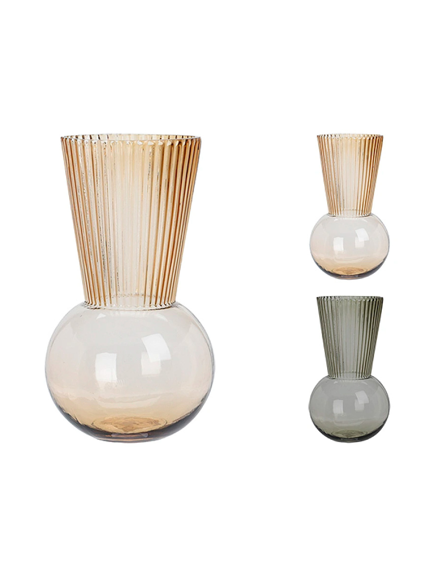 Vază din sticlă "Gofra" H29cm, D17cm