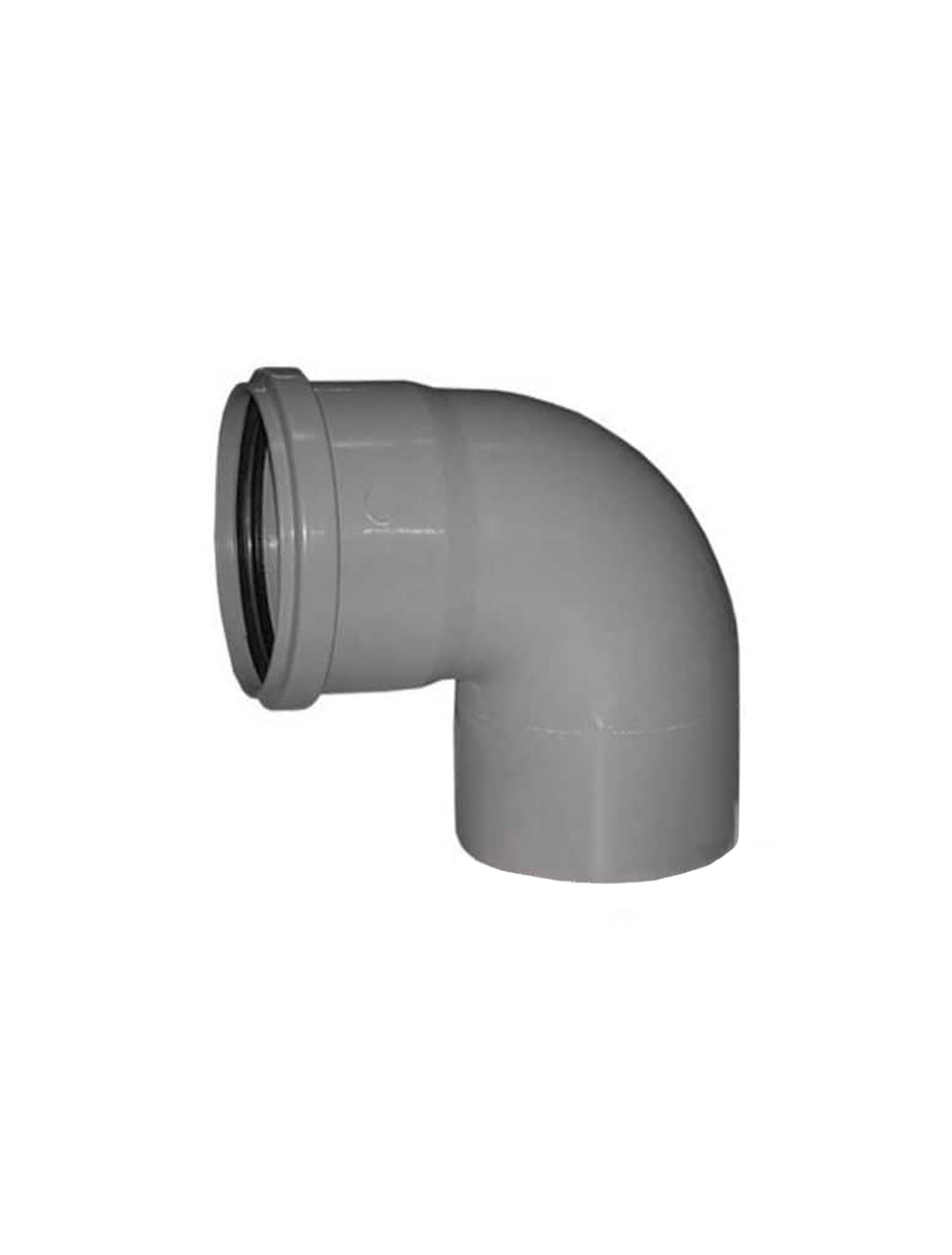Канализационный отвод PP D50, 90°, серый KU50/90 Aquer