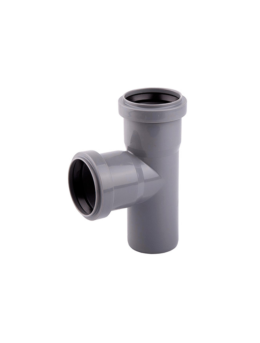 Teu PP canalizare D50x50, 90gr. gri T50/50/90 Aquer