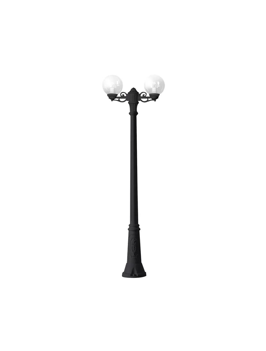 SET Corp de il. G250 E27 8,5W 2,7-4-6,5K 2L OPAL + suport ANNA 2L + STÂLP GIGI BISSO negru 2.05M Fumagalli