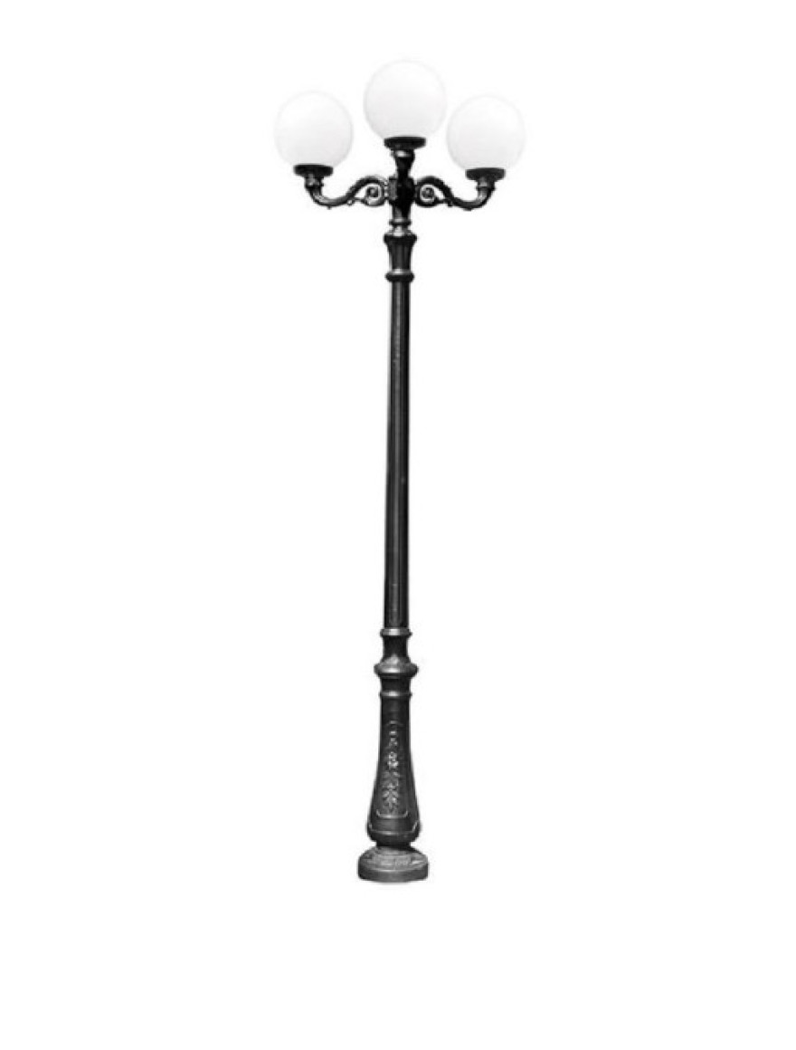 SET Corp de il. G250 E27 8,5W 2,7-4-6,5K 3L OPAL + suport ANNA 3L + STÂLP GIGI BISSO negru 2.05M Fumagalli