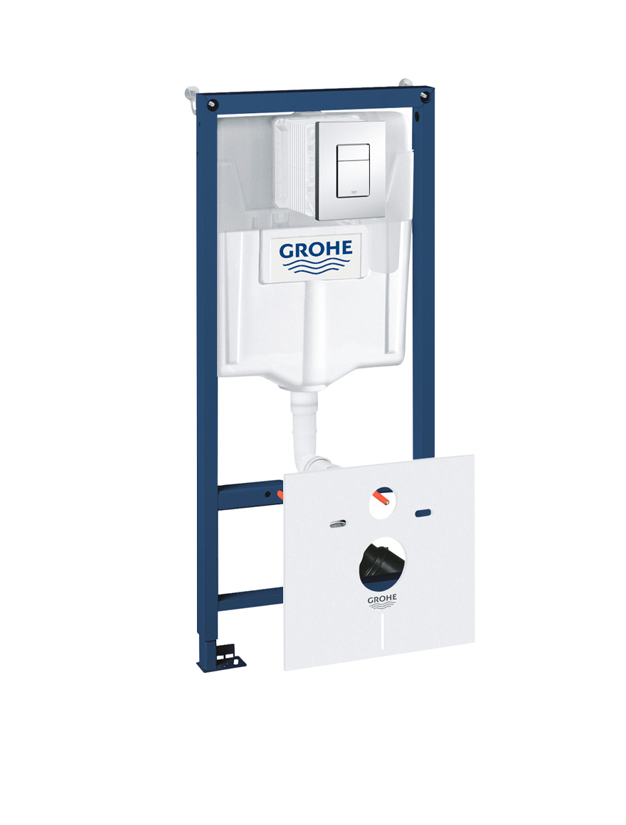 Set 5 în 1 rezervor vas wc inc. Grohe Rapid SL cadru fixare,placă,izolație GROHE FRESH