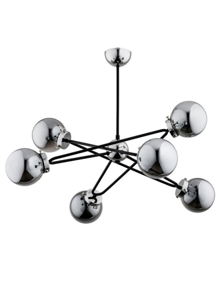 * Lustră SAGITO 6xE14 max 60W black+chrome ALFA