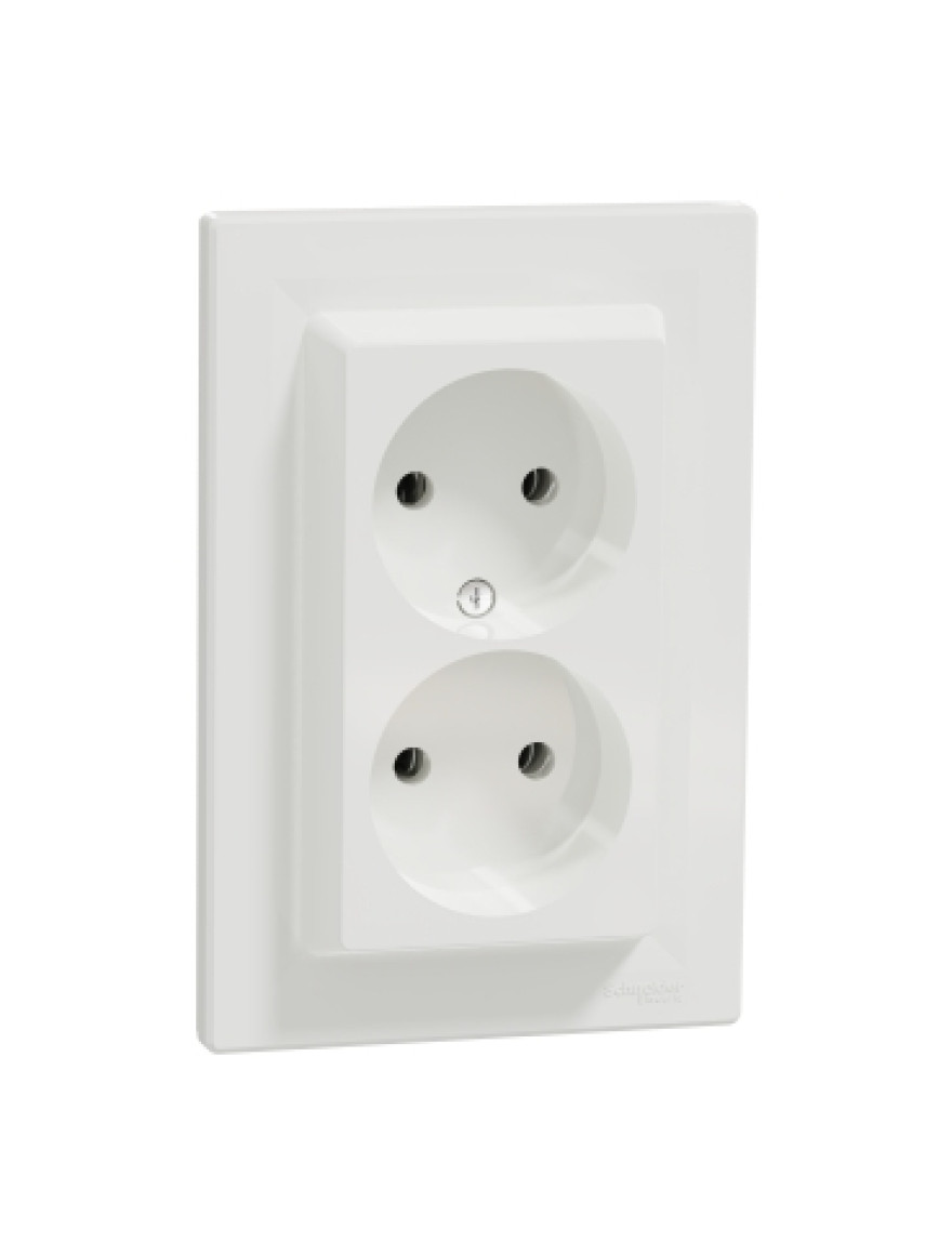 Priză dublă 2P 16A albă EPH9700121 SCHNEIDER